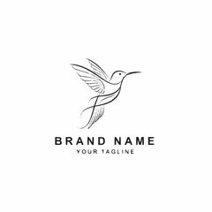 Obraz premium Hummingbird Logo Design Template Illustration.