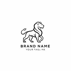 Obraz premium Lion Logo Design Template with Placeholder Text.