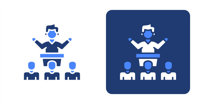 Senator Glyph Color  Two-tone color and contrasting background icon illustration