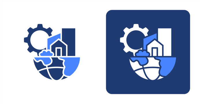 -Infrastructure Glyph Color  Two-tone color and contrasting background icon illustration