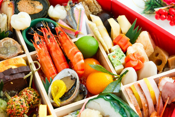 おせち料理のイメージ素材（白背景）