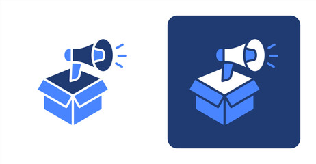 Promotional Campaign Glyph Color  Two-tone color and contrasting background icon illustration