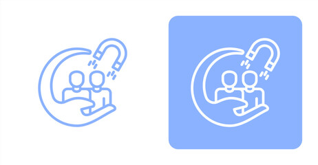 Customer Engagement Line  Two-tone color and contrasting background icon illustration