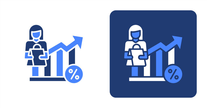 Conversion Rate Glyph Color  Two-tone color and contrasting background icon illustration