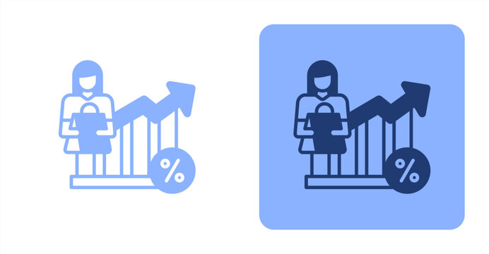 Conversion Rate Mixed  Two-tone color and contrasting background icon illustration