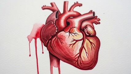 Human Heart Anatomy Illustration with Blood.