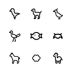 Minimal Farm Animals Line Icons