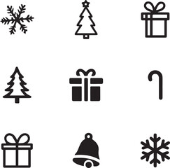 Christmas & Winter Icons | Snow, Bell, Candy Cane, Ornament Pack