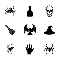 Horror & Gothic Icons | Skull, Spider, Witch Hat, Spiderweb