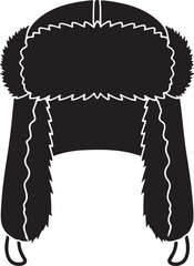 Children Winter Hat Black Silhouette Icon &ndash; Kids Cold Weather Cap Illustration