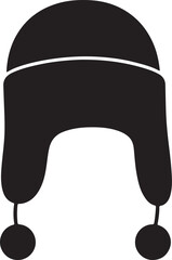 Children Winter Hat Black Silhouette Icon &ndash; Kids Cold Weather Cap Illustration