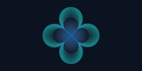 Abstract background with blue glowing lines in infinity pattern. Abstract futuristic technology concept. Vector illustration