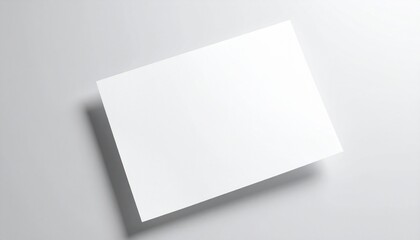 Clean blank white card offering an ideal canvas for showcasing design mockups, branding, or creative messages with a soft shadow on a minimalist background