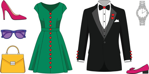 A stylish illustration of formal wear high quality isolated vector editable and scalable