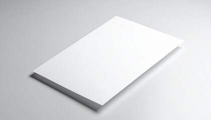 Blank white brochure cover mockup on a clean light gray background, ideal for graphic design presentations
