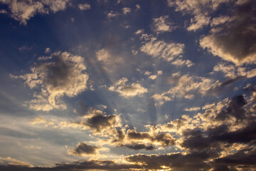 Cloudscape, Colored Clouds at Sunset 