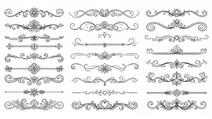 Collection of ornate scroll designs