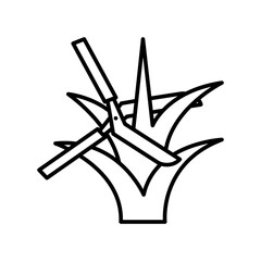 Grass cutter icon design template