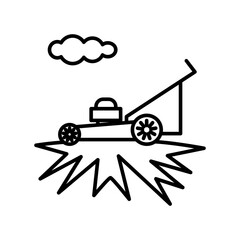 Grass cutter icon design template
