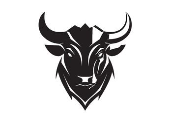 Strong Bull Head Mascot Logo Vector Illustration
