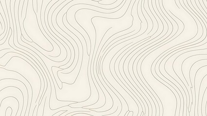 Abstract topographic map contour lines in a minimalist beige background, creating a subtle, organic pattern of flowing lines for design