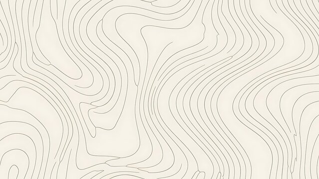 Abstract topographic map contour lines in a minimalist beige background, creating a subtle, organic pattern of flowing lines for design