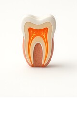 Anatomical model showing layers of a human tooth cross section
