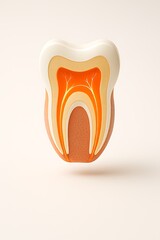 Cross section of human tooth anatomy illustration