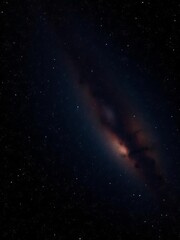 Fototapeta premium Vast, inky blackness dotted with countless distant stars and faint, colorful gas clouds, astronomical, nebula