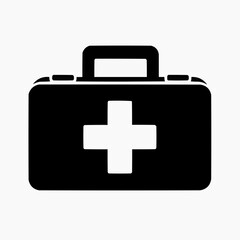 Obraz premium A black and white illustration of a medical first aid kit