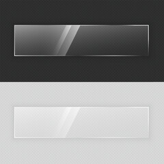 Obraz premium Transparent Glass Frame and Glossy Glass Overlay Effect with Clear, Frosted and Glass morphism Style for Modern UI, Web and Background Design