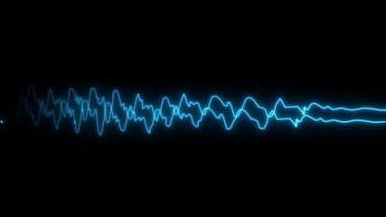 The flowing oscillations resemble ECG, heartbeat or audio wave signals, representing data monitoring, medical technology or scientific measurement signal processing concepts on black background. - Powered by Adobe