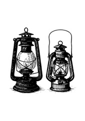Vintage Kerosene Lantern Illustrations