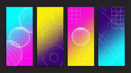 Abstract geometric pattern with vibrant shapes for modern branding