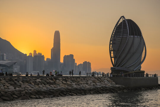 Oct 17 2025 Modern Vent Shaft Landmark on Wan Chai Waterfront