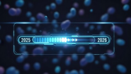 2025 to 2026 loading bar progress technology futuristic.