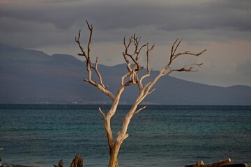The sun sets on the Hawaiian island of Maui