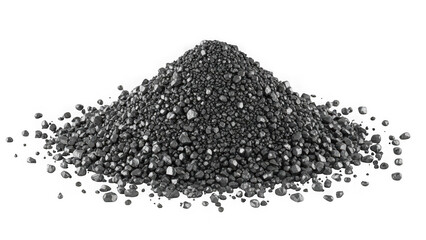 pile of small gray rocks and pebbles on white