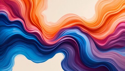 Fototapeta premium Abstract Colorful Waves in Red and Blue Tones