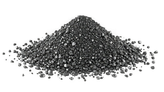 pile of small gray rocks and pebbles on white