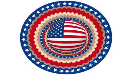 National freedom day patriotic american flag isolated on transparent background