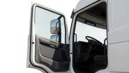 white truck door interior with open doors