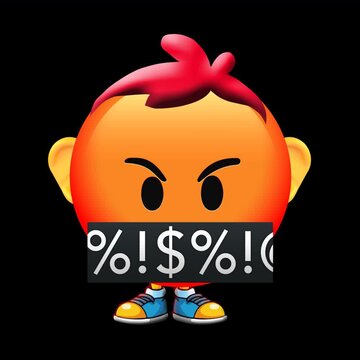 Face With Symbols on Mouth Emoji Loop Animation With Alpha Channel