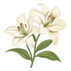 Obraz premium lily, easter, plant, festival, vector graphic, transparent background, flower, nature, white, beauty, blossom, petal, bloom, flora, flowers, floral, beautiful