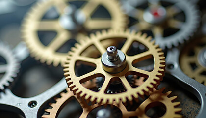 Close-up of intricate gears and mechanisms in a mechanical watch