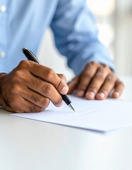 ノートの上でペンを構え、書き始める直前の手元を捉えたミニマルなシーンです。
机周りは整理され、文字や個人を特定できる要素はありません。
柔らかな自然光と広い余白が、集中・準備・思考のイメージを伝えます。
学習、仕事、ビジネス、自己啓発、広告用途に幅広く使用可能です。