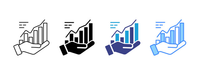 Fototapeta premium Growth icon set multiple style collection