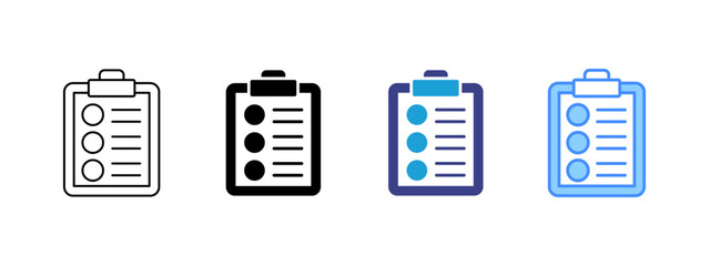 Checklist icon set multiple style collection