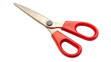 scissors with red handles isolated on a transparent background