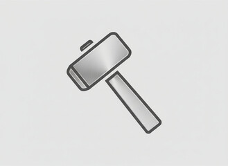 Metallic Hammer Icon Minimalist Tool Symbol Graphic Design Element